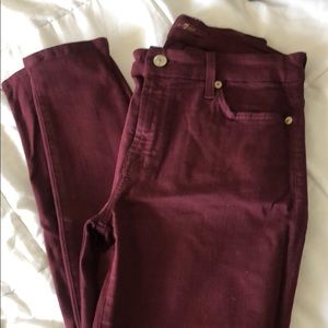 Burgundy skinny jeans